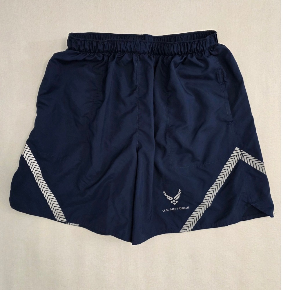 US Air Force IPTU Training Shorts Medium Blue Polyester Reflective Military PT